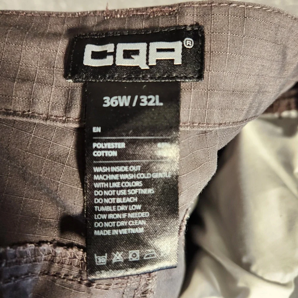 CQR Tactical Cargo Pants Mens 36x32 Charcoal Gray Excellent Ripstop TLP125